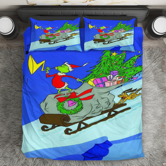 The Grinch Christmas Grinch Cindy Lou Who 6 3PCS Bedding Set Duvet Cover And Pillow Cases Gift For Fan