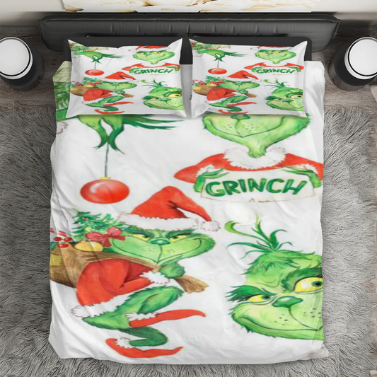 The Grinch Christmas 7 3PCS Bedding Set Duvet Cover And Pillow Cases Gift For Fan