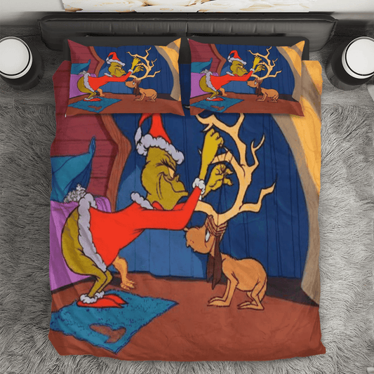 The Grinch Christmas Grinch Max 7 3PCS Bedding Set Duvet Cover And Pillow Cases Gift For Fan