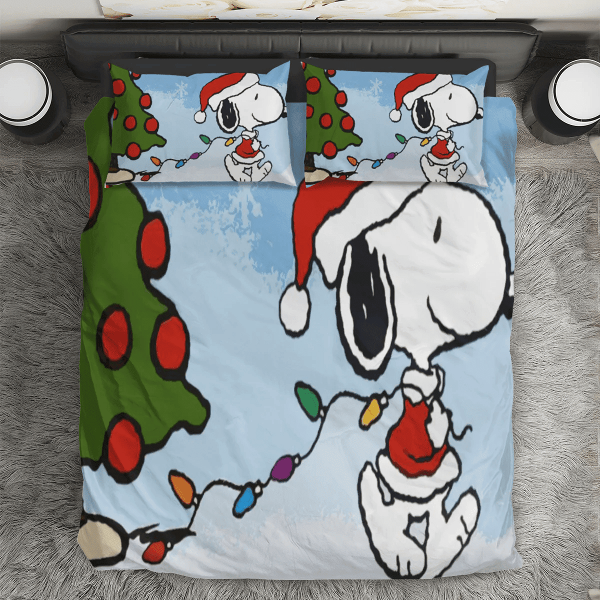Peanut Christmas Snoopy 2 3PCS Bedding Set Duvet Cover And Pillow Cases Gift For Fan