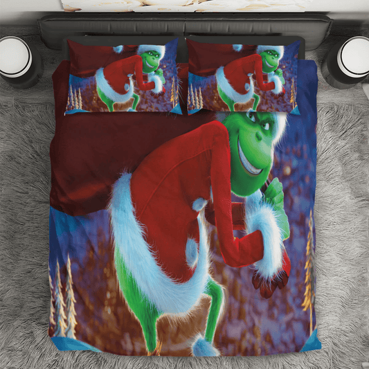 The Grinch Christmas 13 3PCS Bedding Set Duvet Cover And Pillow Cases Gift For Fan