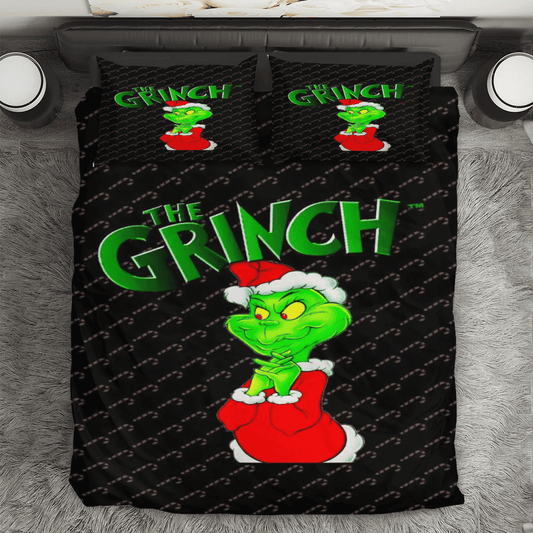 The Grinch Christmas 12 3PCS Bedding Set Duvet Cover And Pillow Cases Gift For Fan