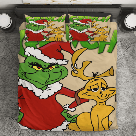 The Grinch Christmas Grinch Max 13 3PCS Bedding Set Duvet Cover And Pillow Cases Gift For Fan