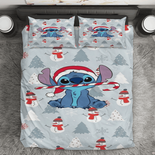 Disney Lilo And Stich Christmas Stich 1 3PCS Bedding Set Duvet Cover And Pillow Cases Gift For Fan