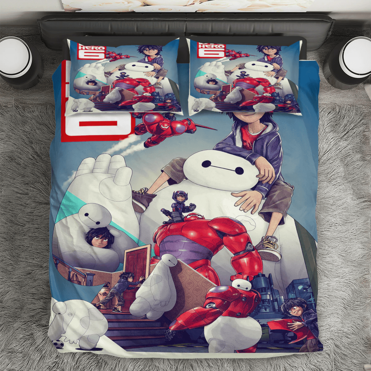 Big Hero 6 Poster 1 3PCS 3PCS Bedding Set Duvet Cover And Pillow Cases Gift For Fan