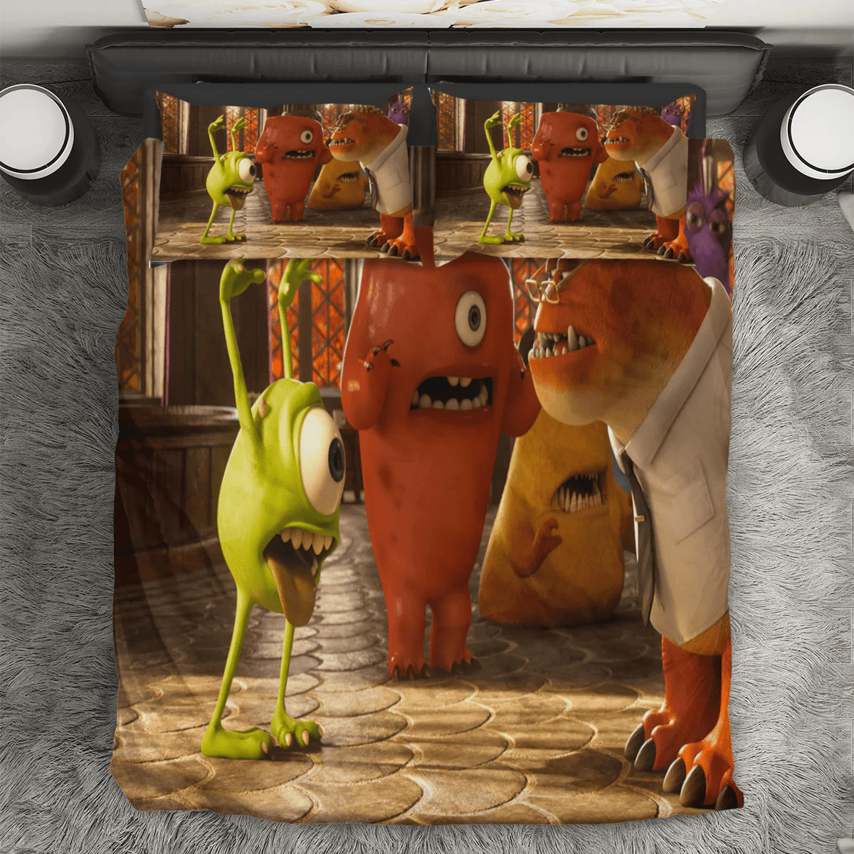 Characters v21 Monsters Inc Monsters University Movie Disney Pixar 3PCS 3PCS Bedding Set Duvet Cover And Pillow Cases Gift For Fan