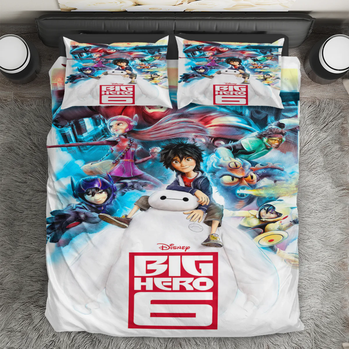 Big Hero 6 Poster 2 3PCS 3PCS Bedding Set Duvet Cover And Pillow Cases Gift For Fan
