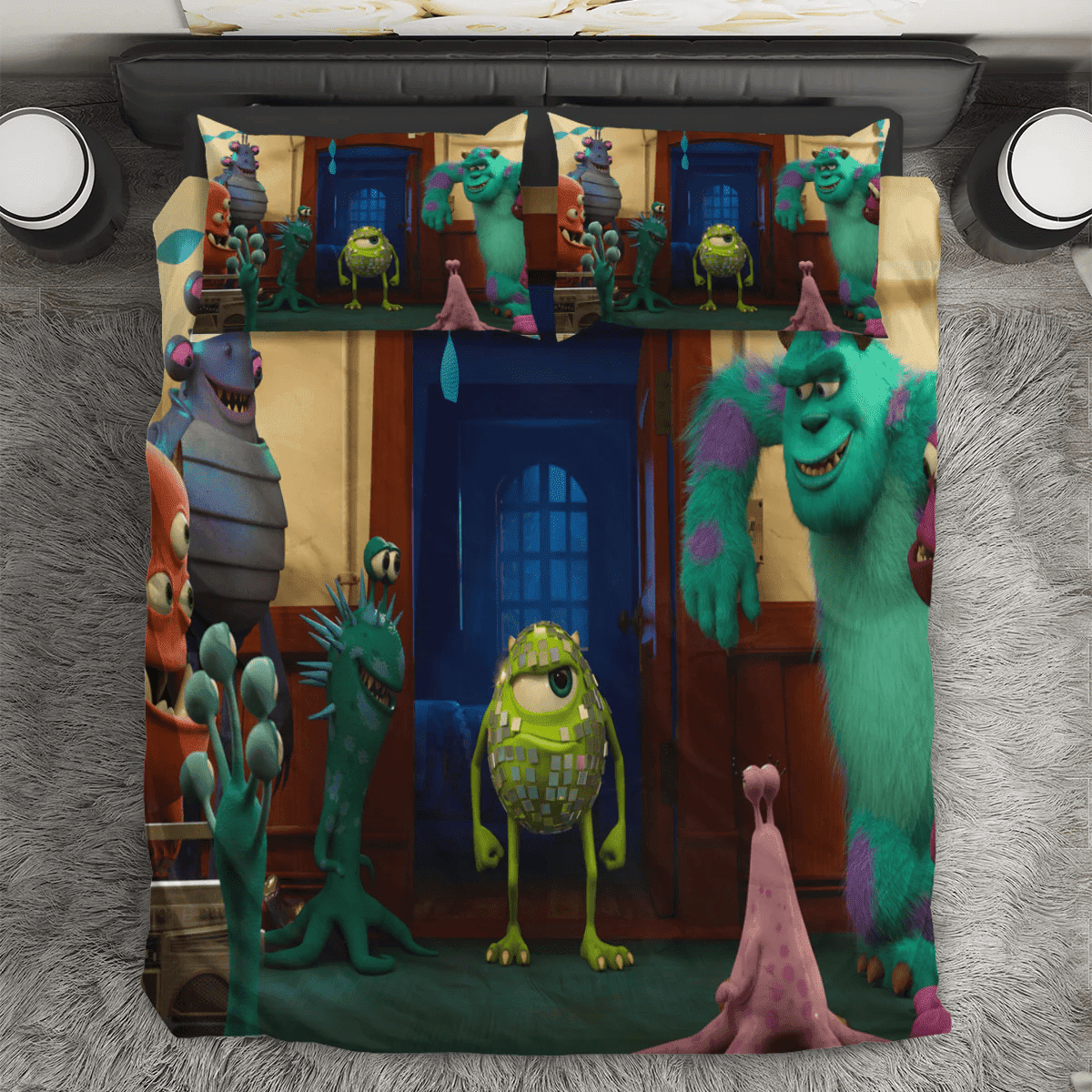 Characters v14 Monsters Inc Monsters University Movie Disney Pixar 3PCS 3PCS Bedding Set Duvet Cover And Pillow Cases Gift For Fan