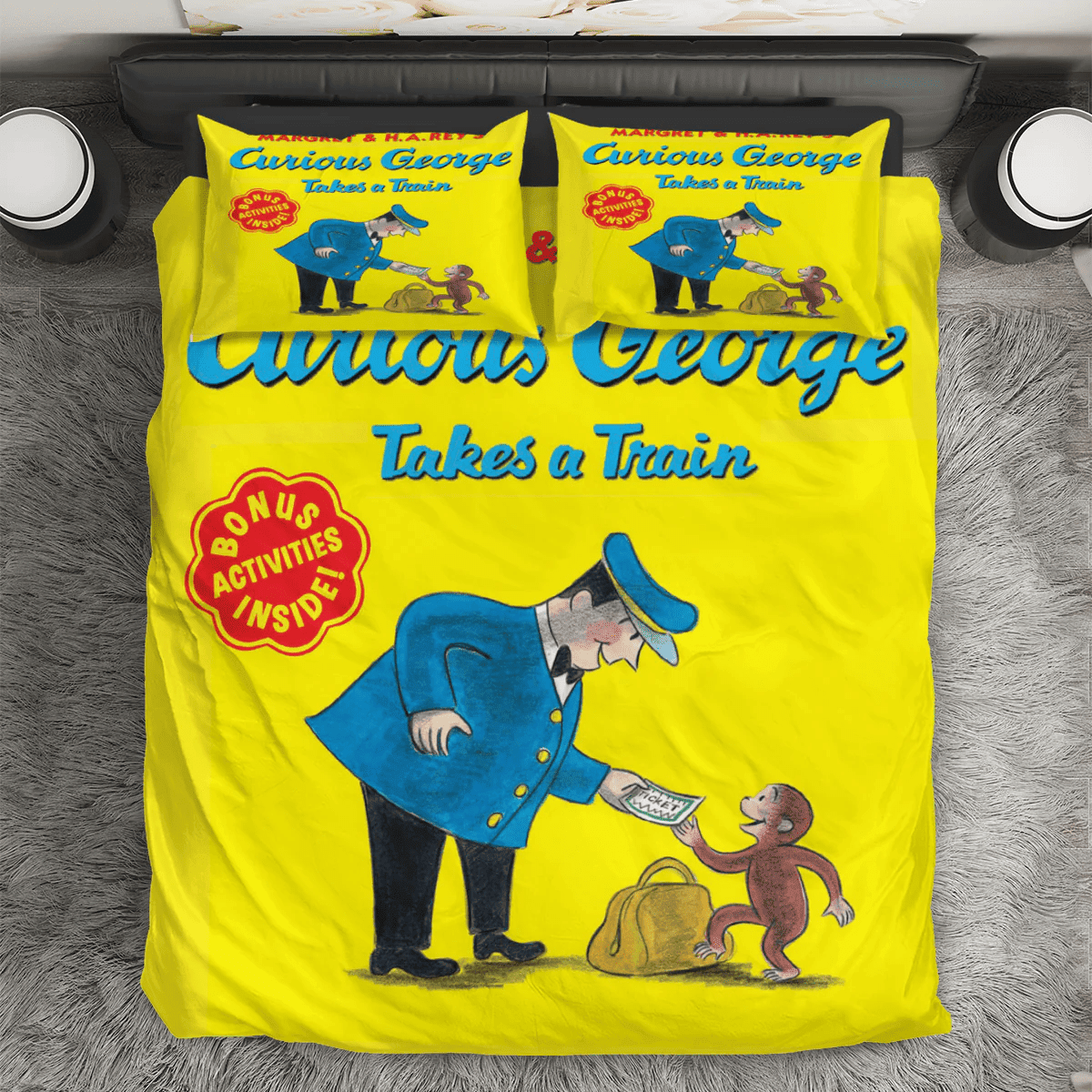 Curious George Poster 6 3PCS 3PCS Bedding Set Duvet Cover And Pillow Cases Gift For Fan