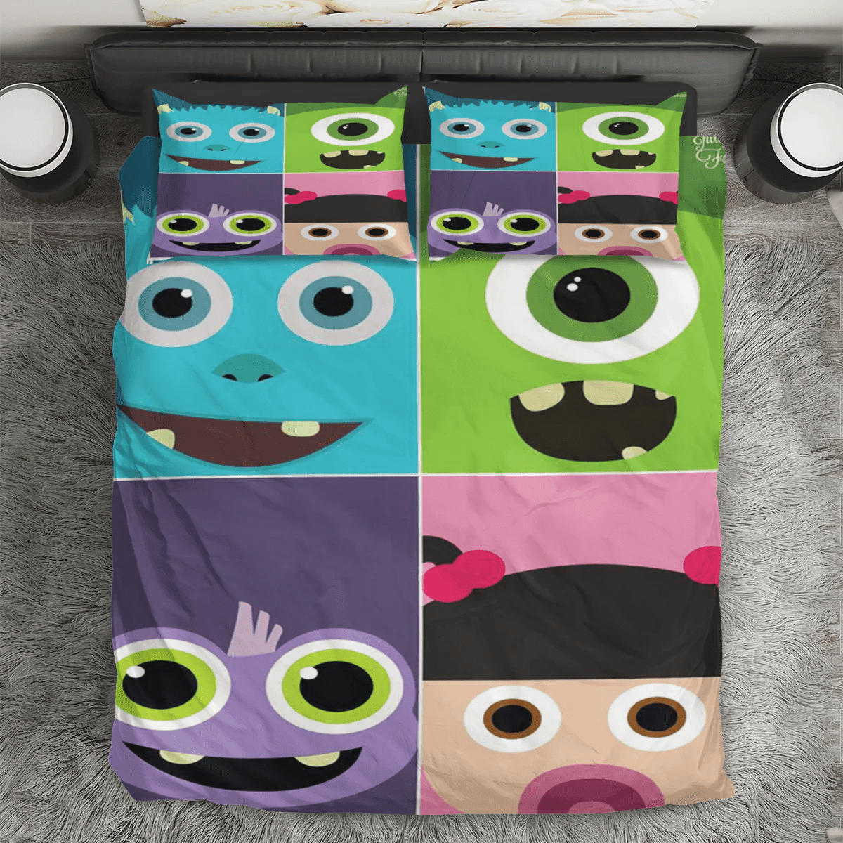 Characters v40 Monsters Inc Monsters University Movie Disney Pixar 3PCS 3PCS Bedding Set Duvet Cover And Pillow Cases Gift For Fan