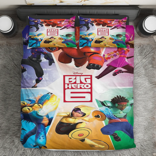 Big Hero 6 Poster 7 3PCS 3PCS Bedding Set Duvet Cover And Pillow Cases Gift For Fan