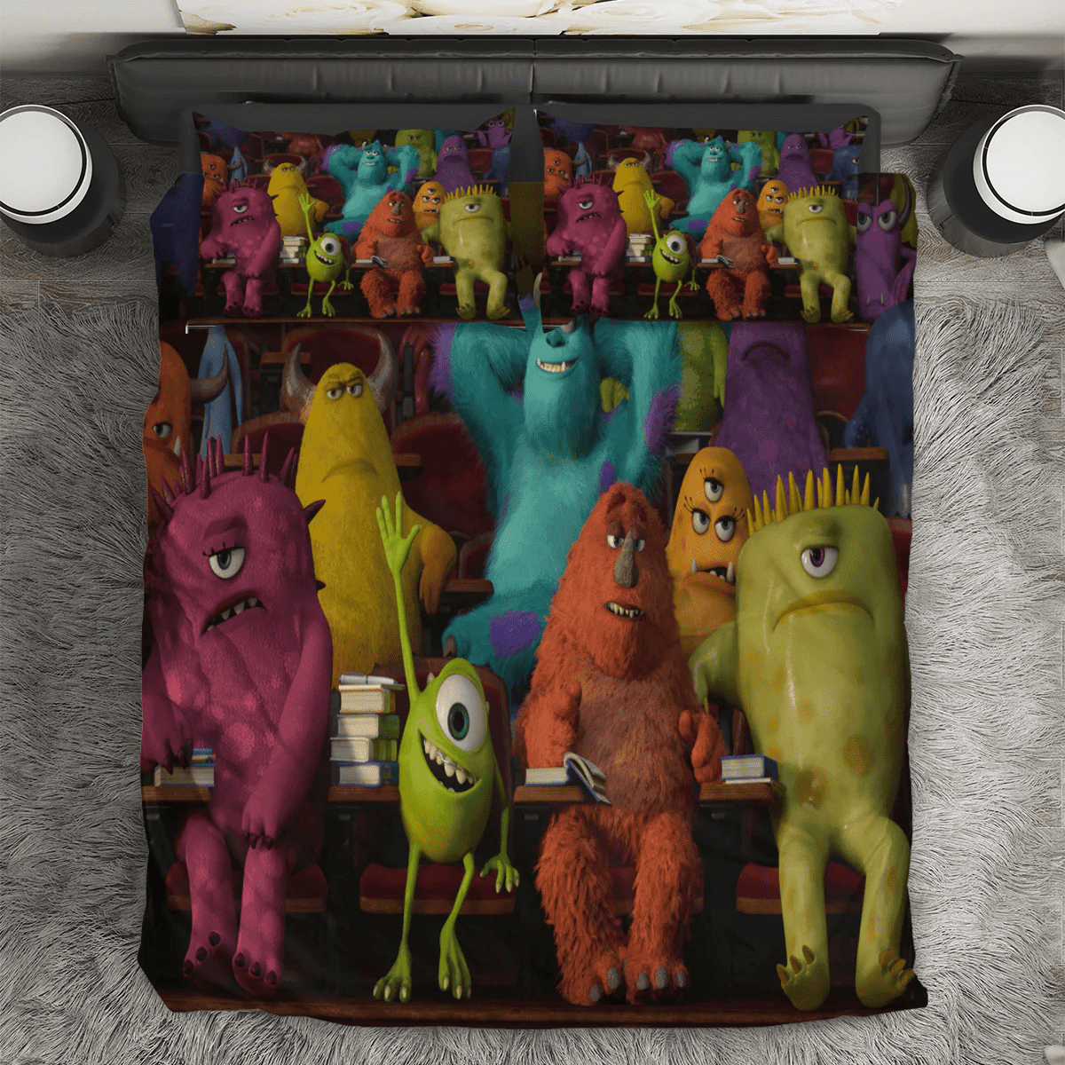 Characters v16 Monsters Inc Monsters University Movie Disney Pixar 3PCS 3PCS Bedding Set Duvet Cover And Pillow Cases Gift For Fan
