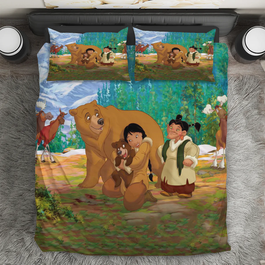 Brother Bear Poster 9 3PCS 3PCS Bedding Set Duvet Cover And Pillow Cases Gift For Fan