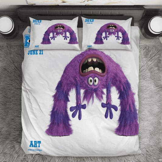 Characters Art Monsters Inc Monsters University Movie Disney Pixar 3PCS 3PCS Bedding Set Duvet Cover And Pillow Cases Gift For Fan