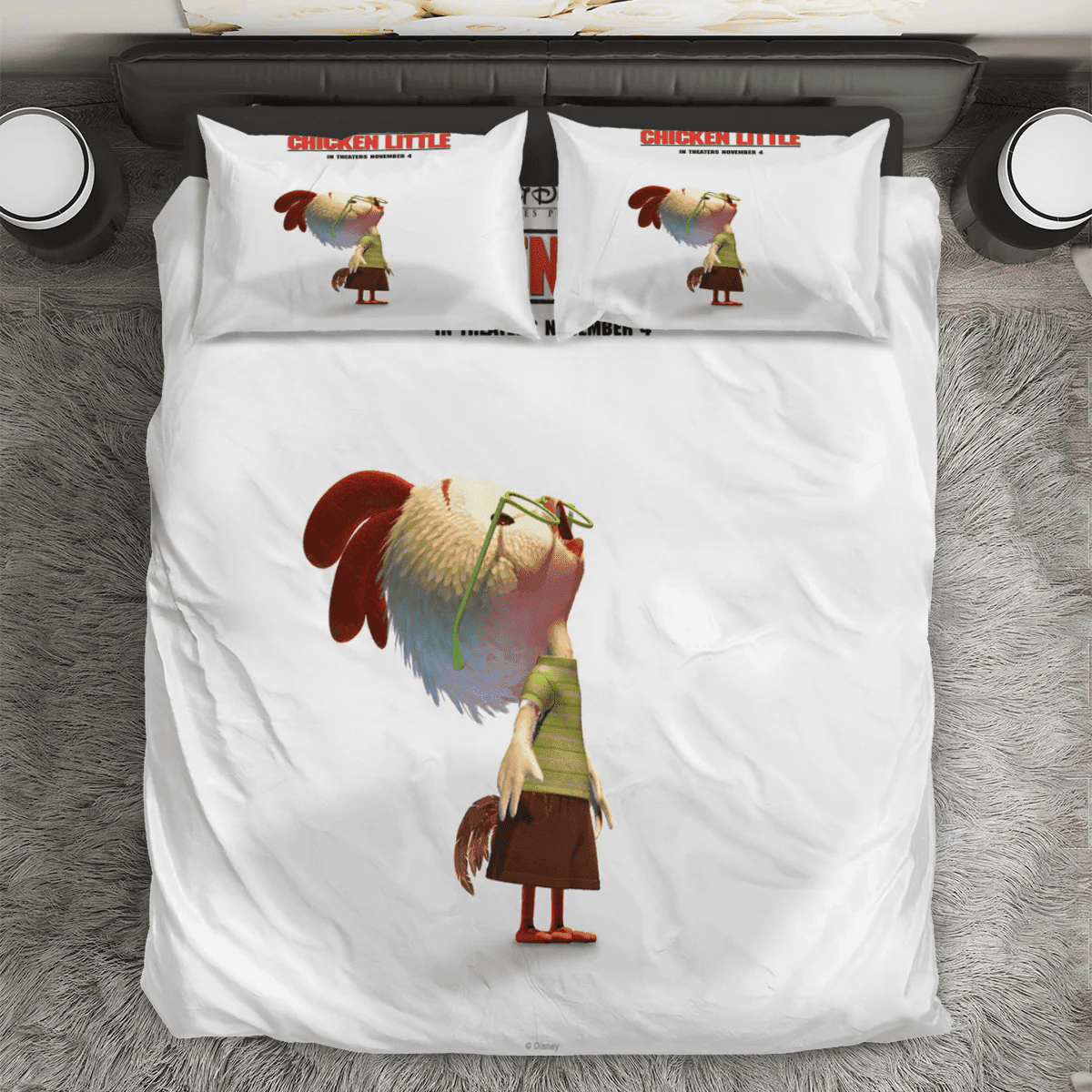 Chicken Little Poster 9 3PCS 3PCS Bedding Set Duvet Cover And Pillow Cases Gift For Fan