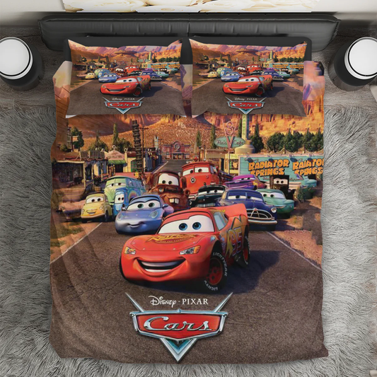 Cars Poster 1 3PCS 3PCS Bedding Set Duvet Cover And Pillow Cases Gift For Fan