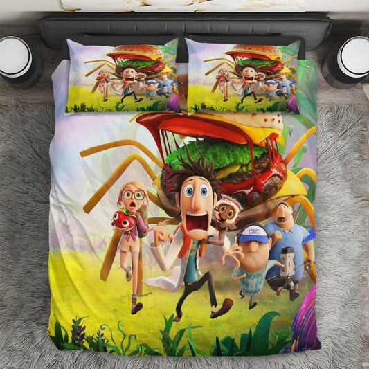 Cloudy with a Chance of Meatballs Poster 4 3PCS 3PCS Bedding Set Duvet Cover And Pillow Cases Gift For Fan