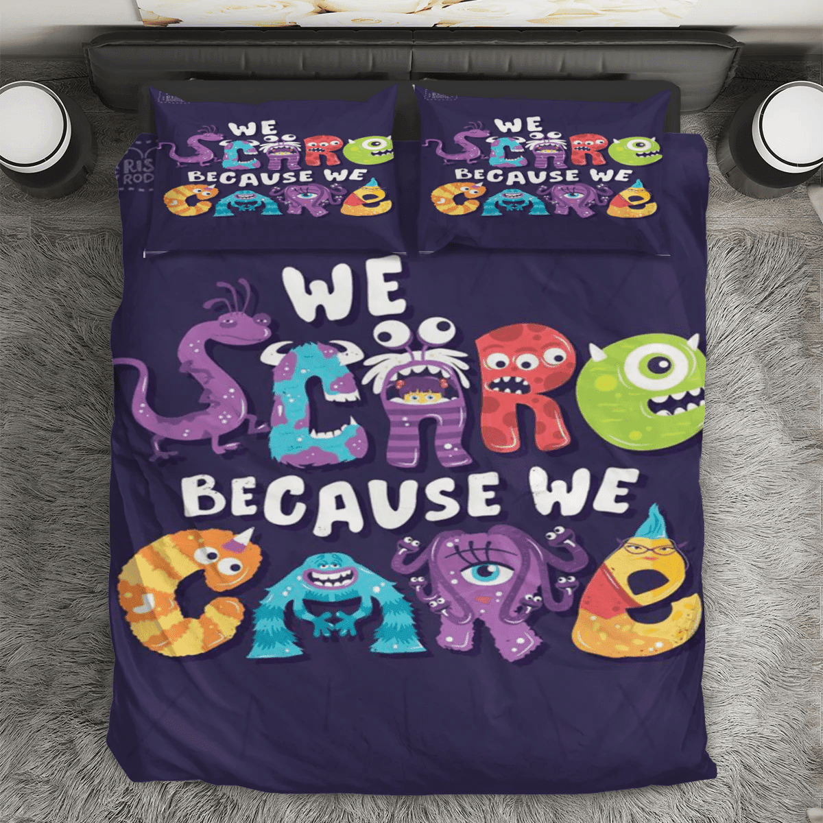 Characters v36 Monsters Inc Monsters University Movie Disney Pixar 3PCS 3PCS Bedding Set Duvet Cover And Pillow Cases Gift For Fan