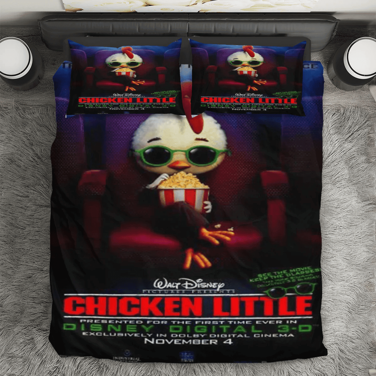 Chicken Little Poster 2 3PCS 3PCS Bedding Set Duvet Cover And Pillow Cases Gift For Fan