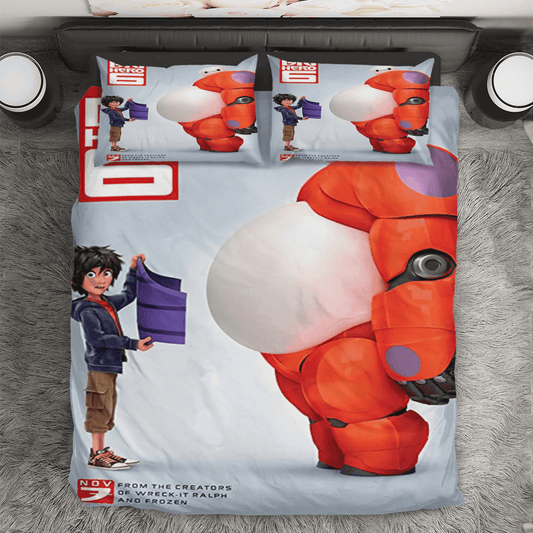 Big Hero 6 Poster 4 3PCS 3PCS Bedding Set Duvet Cover And Pillow Cases Gift For Fan