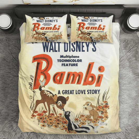 Bambi Poster 8 3PCS 3PCS Bedding Set Duvet Cover And Pillow Cases Gift For Fan