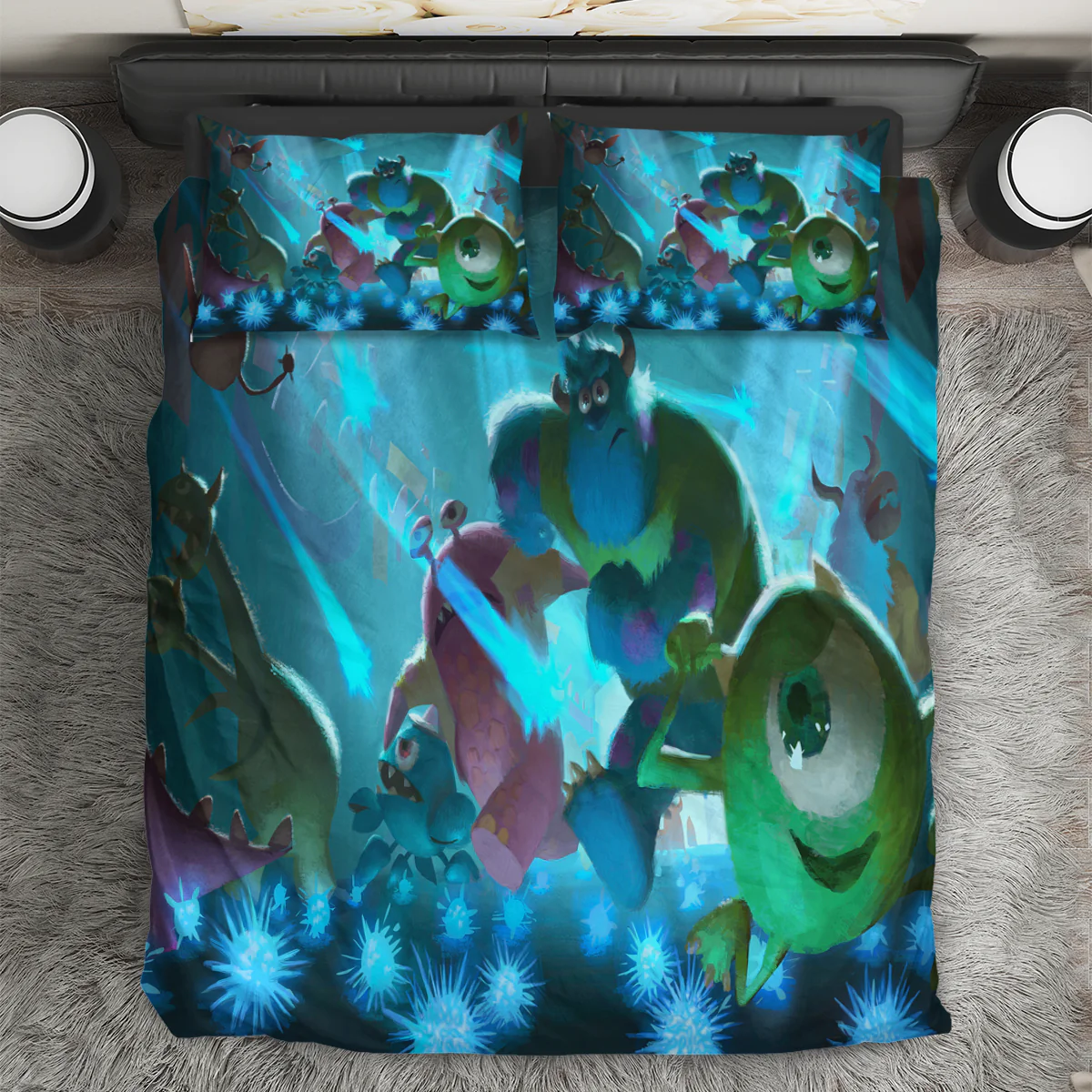 Characters v26 Monsters Inc Monsters University Movie Disney Pixar 3PCS 3PCS Bedding Set Duvet Cover And Pillow Cases Gift For Fan