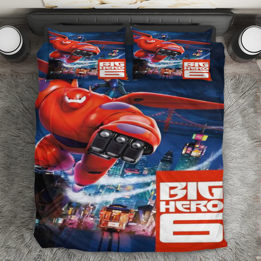 Big Hero 6 Poster 3 3PCS 3PCS Bedding Set Duvet Cover And Pillow Cases Gift For Fan