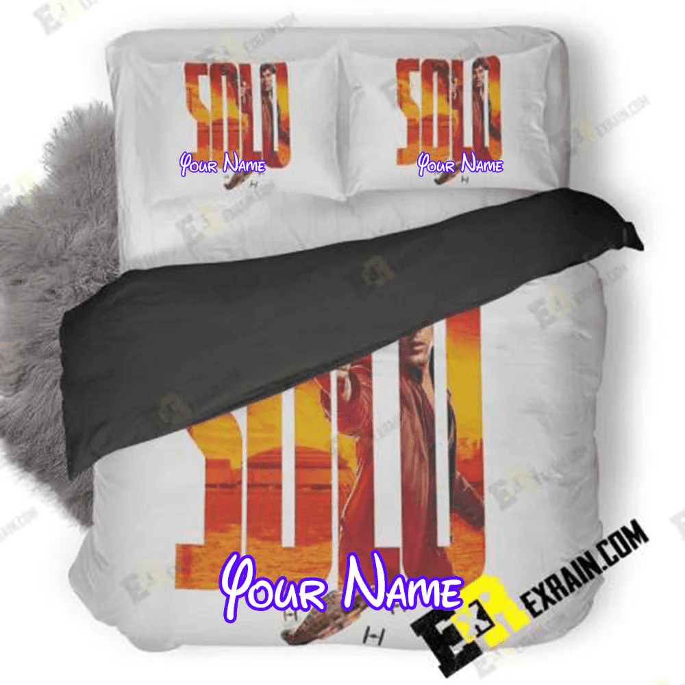 Alden Ehrenreich As Han Solo In A Star Wars Story 8K Poster Jc 3D Customized Duvet Cover Personalized Name Bedding Set