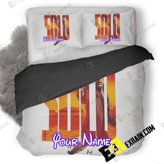 Alden Ehrenreich As Han Solo In A Star Wars Story 8K Poster Jc 3D Customized Duvet Cover Personalized Name Bedding Set