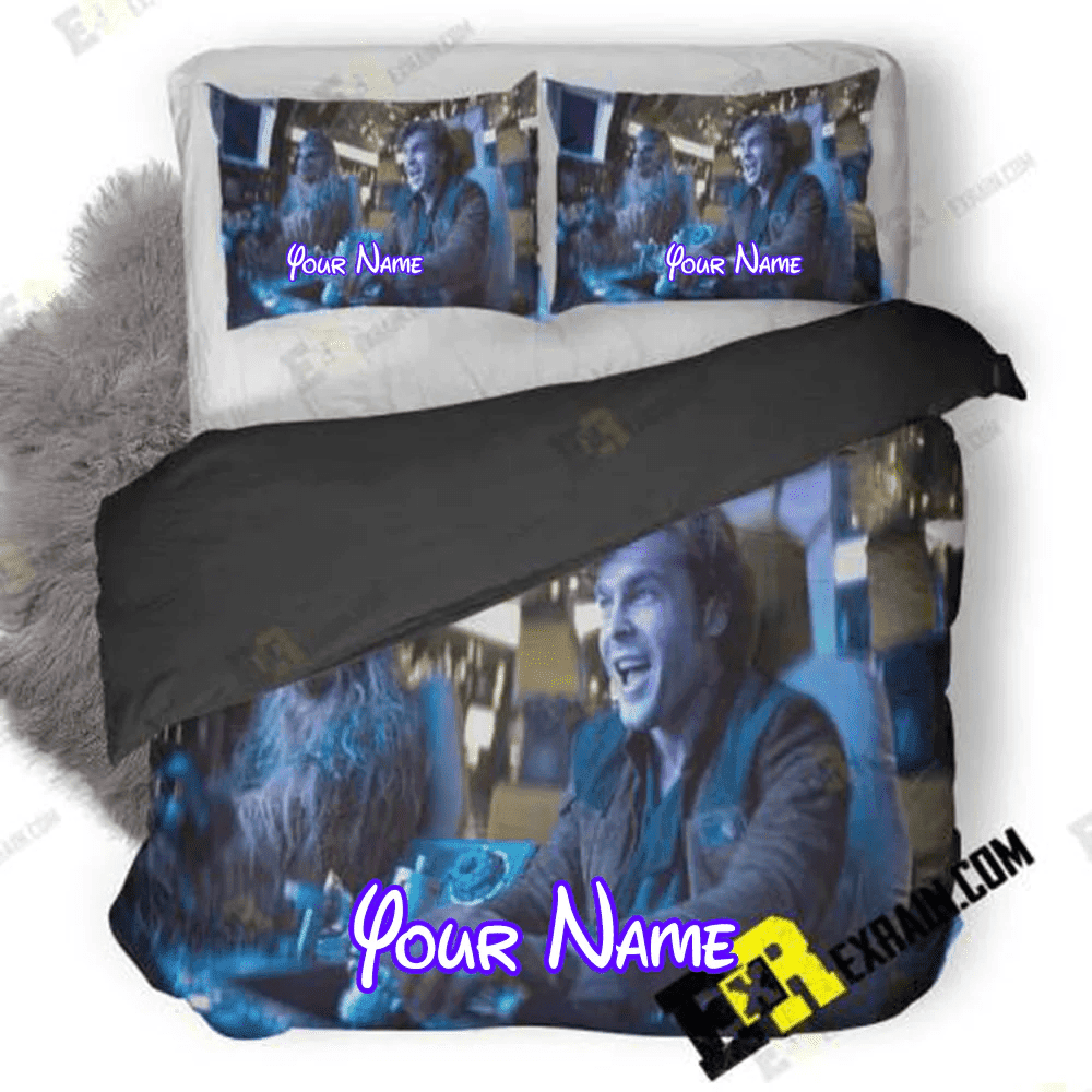 Alden Ehrenreich And Chewbacca In Solo A Star Wars Story U6 3D Customized Duvet Cover Personalized Name Bedding Set