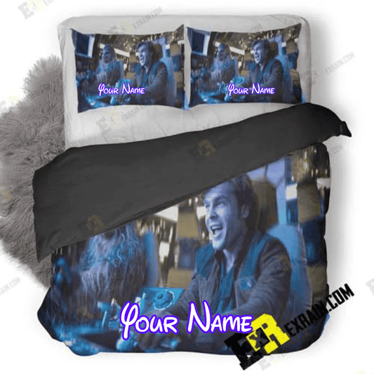 Alden Ehrenreich And Chewbacca In Solo A Star Wars Story U6 3D Customized Duvet Cover Personalized Name Bedding Set