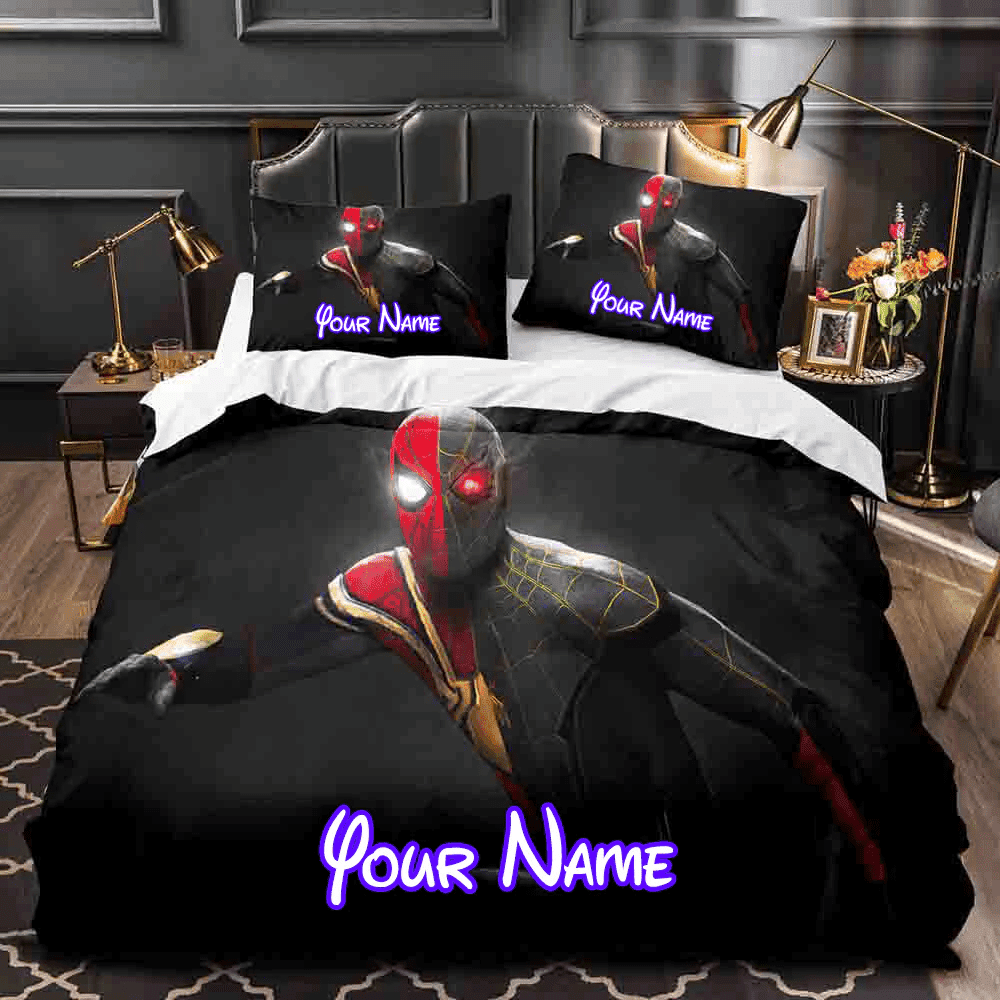2021 Spider Man No Way Home Personalized Name Bedding Set Duvet Cover Bed Sets_8906