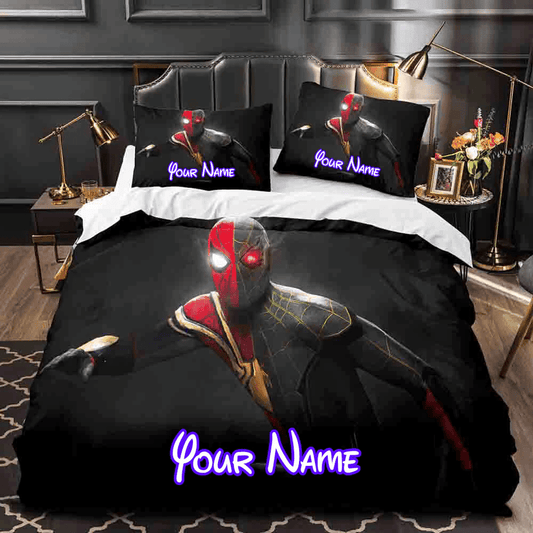 2021 Spider Man No Way Home Personalized Name Bedding Set Duvet Cover Bed Sets_8906