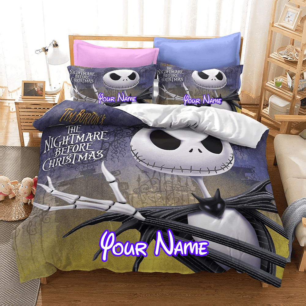 The Nightmare Before Christmas Personalized Name Bedding Set Duvet Cover Sets_6810