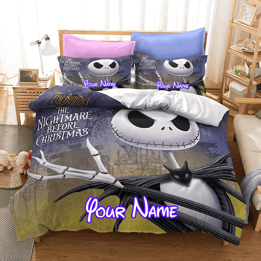 The Nightmare Before Christmas Personalized Name Bedding Set Duvet Cover Sets_6810