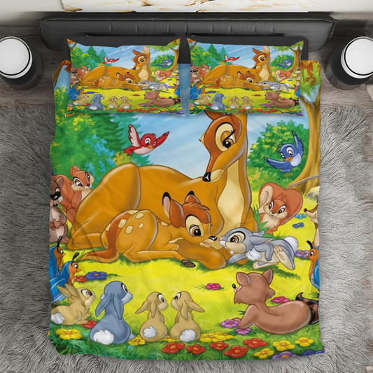 Bambi Poster 10 3PCS 3PCS Bedding Set Duvet Cover And Pillow Cases Gift For Fan