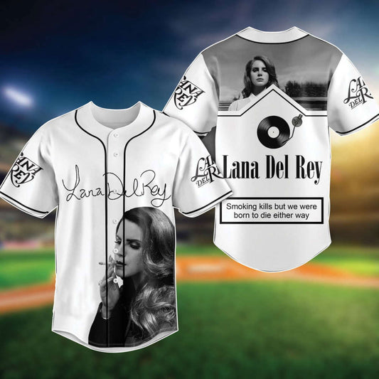 Lana Del Rey Smoking Kills Baseball Jersey - Happiness Butterfly Shirt Sade Singer Merchandise Music Album - Perfect Fan Gift - Aopprinter