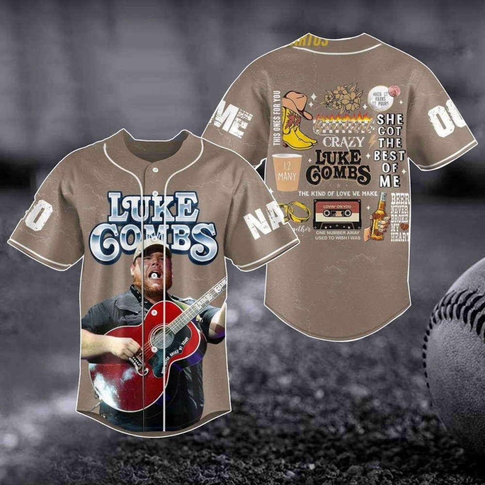 Luke Combs 2023 World Tour Baseball Jersey: Bullhead Design Country Music Concert Shirt Western Merch & Fan Gift - Aopprinter