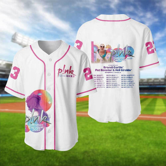 Pink Summer Carnival 2023 Tour Baseball Jersey: The Ultimate Gift for Pink Fans! - Aopprinter
