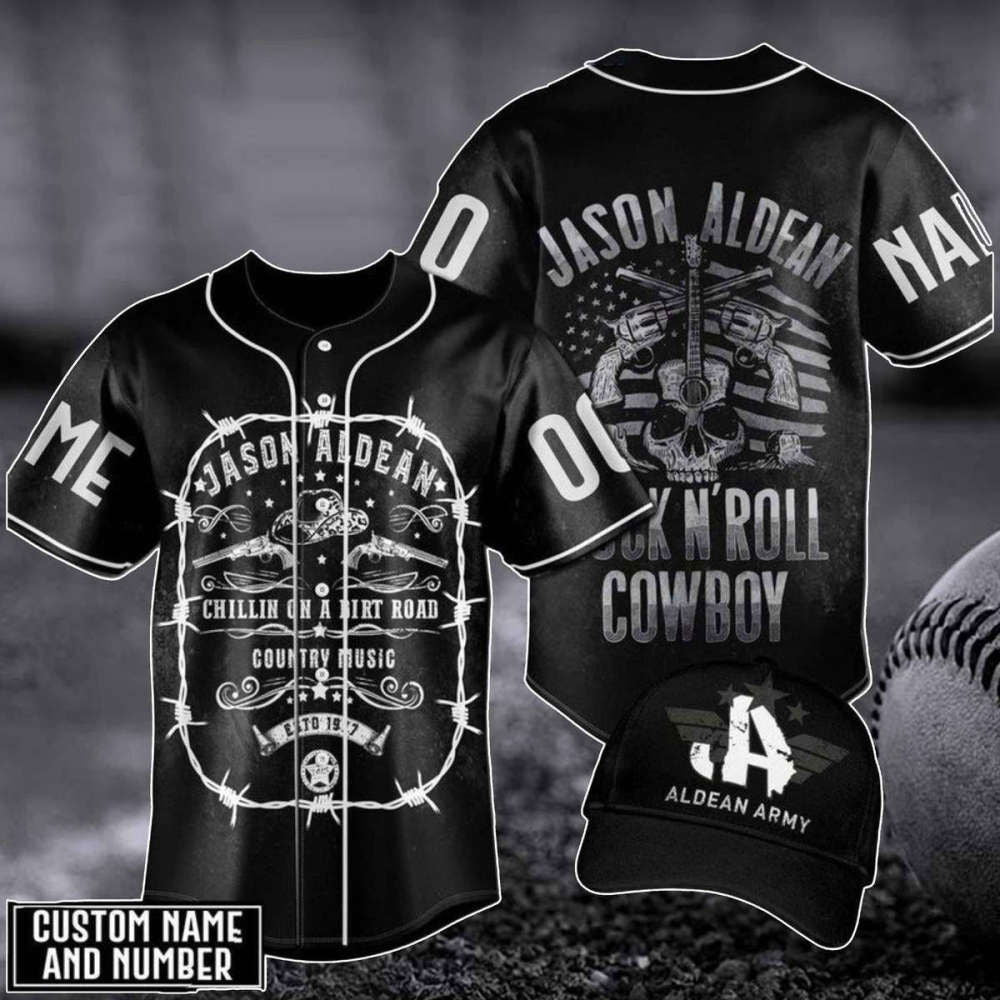 Customized Jason Aldean Baseball Jersey - The Aldean Team American Flag Perfect Gift for Fans - Aopprinter