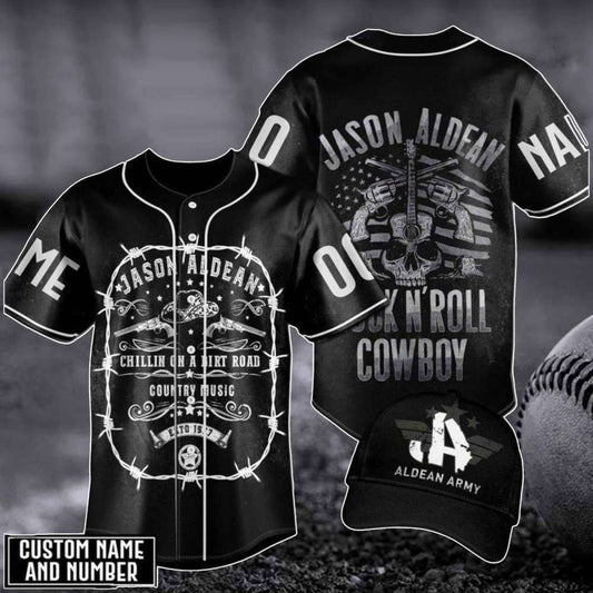 Customized Jason Aldean Baseball Jersey - The Aldean Team American Flag Perfect Gift for Fans - Aopprinter