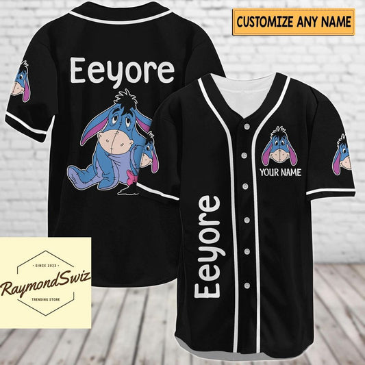 Eeyore Jersey Shirt, Custom Eeyore Baseball Jersey, Winnie The Pooh Jersey - Bafud