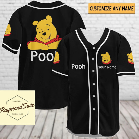 Pooh Jersey Shirt, Custom Pooh Baseball Shirt, Winnie The Pooh Baseball Jersey - Bafud