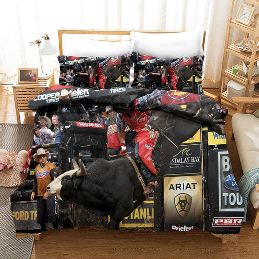 3D  Crazy Bull Riding Quilt Cover Set Bedding Set Pillowcases 17