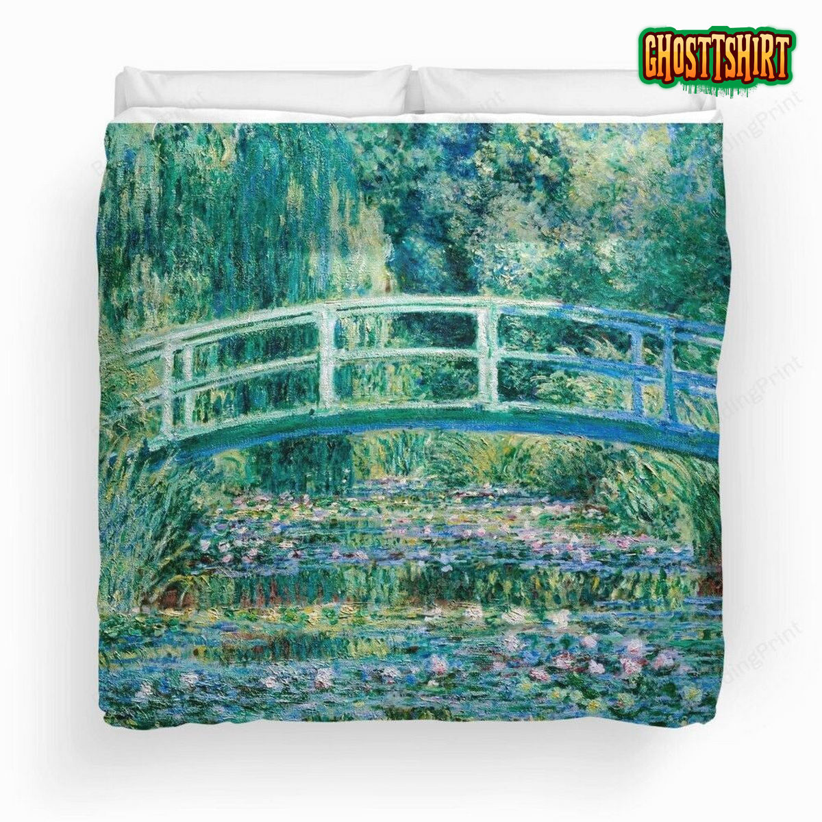 1899 Claude Monet Water Lilies And Japanese Bridge Fine Art Bedding Set