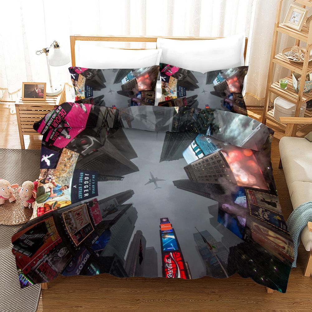 3D Airplane City Tower Quilt Cover Set Bedding Set Pillowcases 250