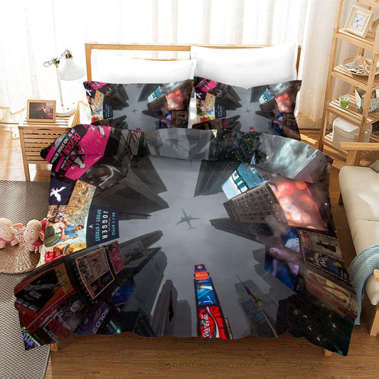 3D Airplane City Tower Quilt Cover Set Bedding Set Pillowcases 250