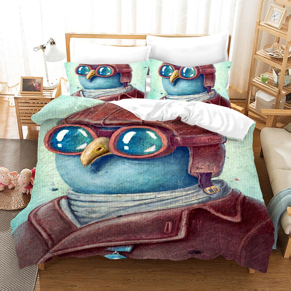 3D Blue Eagle Quilt Cover Set Bedding Set Pillowcases 123
