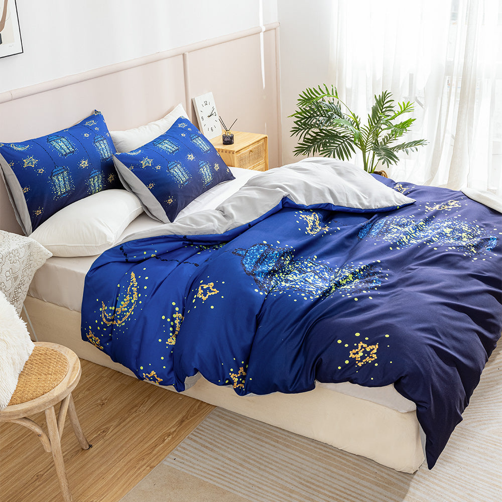 3D Blue Lamp Quilt Cover Set Bedding Set Duvet Cover Pillowcases 563