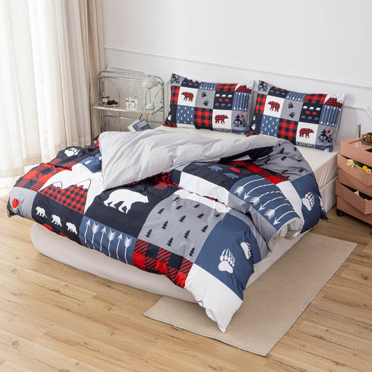 3D Bear Pine Tree Christmas Pattern Quilt Cover Set Bedding Set Duvet Cover Pillowcases 662